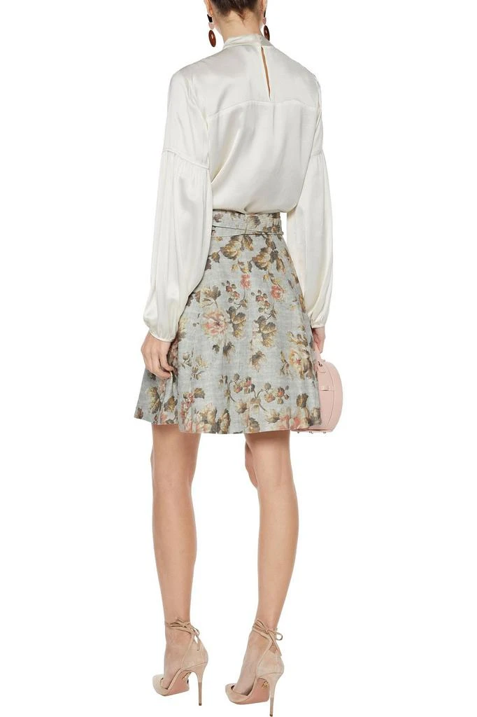 商品Zimmermann|Belted floral-print linen mini skirt,价格¥1853,第3张图片详细描述