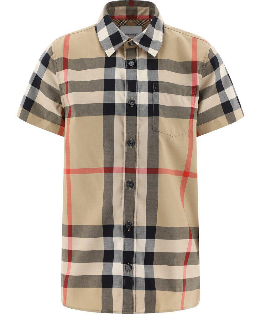 商品Burberry|Burberry Kids Vintage Check Short-Sleeve Shirt,价格¥1006,第1张图片