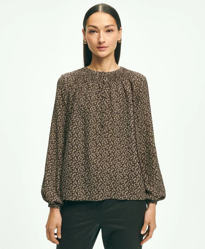 商品Brooks Brothers|Ditsy Print Peasant Blouse,价格¥494,第3张图片详细描述