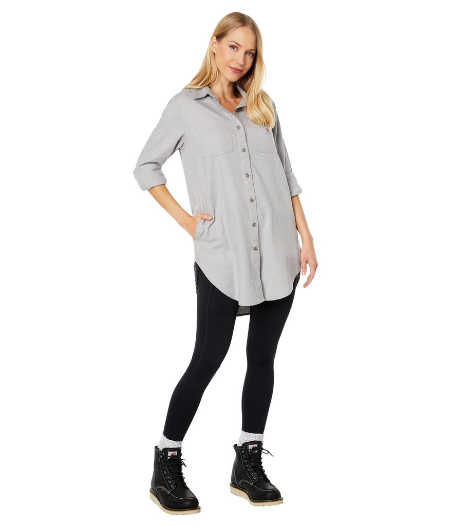Rugged Flex® Relaxed Fit Midweight Flannel Long Sleeve Plaid Tunic商品第4张图片规格展示