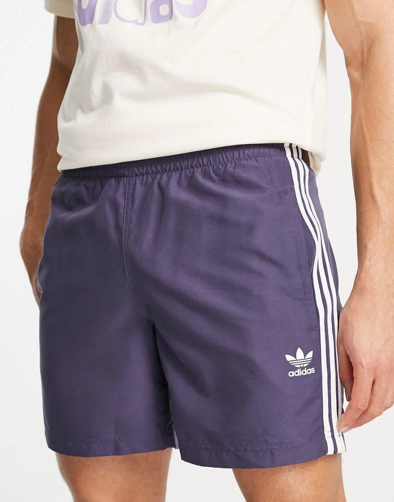 商品Adidas|adidas Originals adicolor three stripe swim shorts in navy,价格¥358,第1张图片