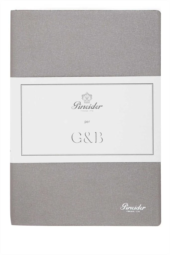 商品Pineider|Grey Leather Milano Notebook,价格¥640,第1张图片