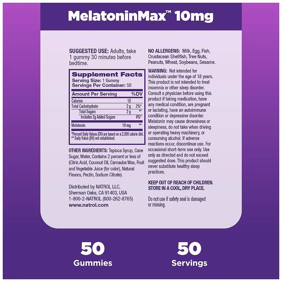 商品Natrol|MelatoninMax 10 mg Gummies Blueberry,价格¥101,第5张图片详细描述