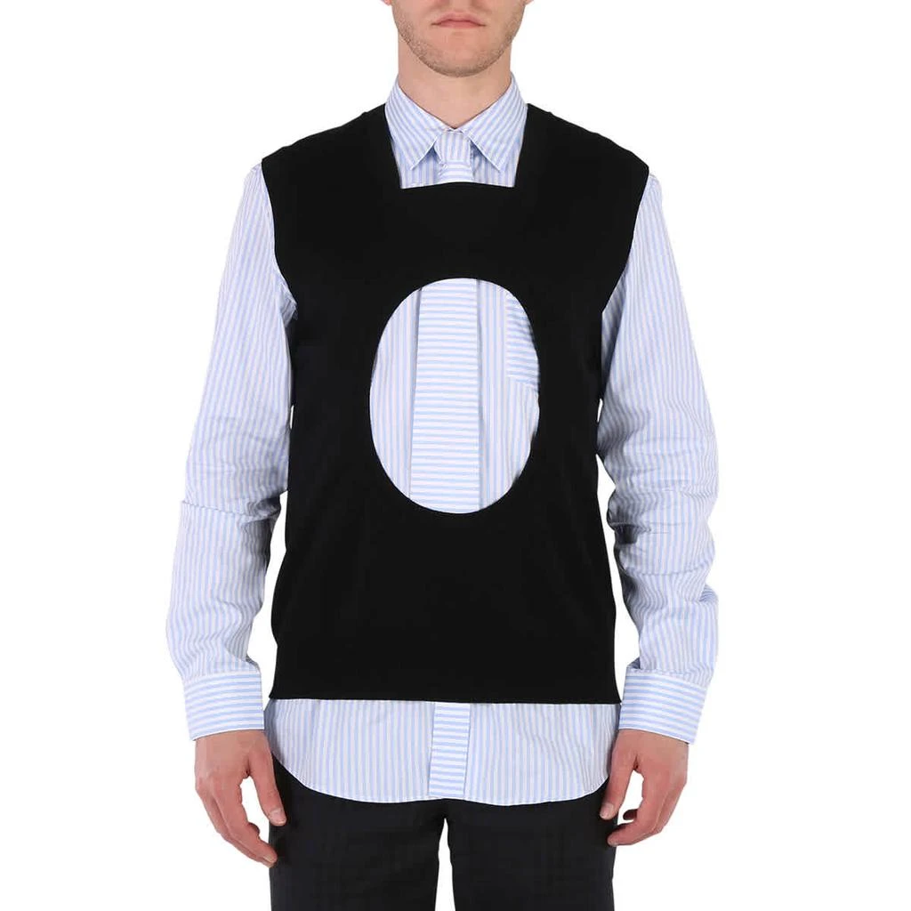 商品Burberry|Men's Black Wool Square-Neck Sweater Vest,价格¥1587,第1张图片