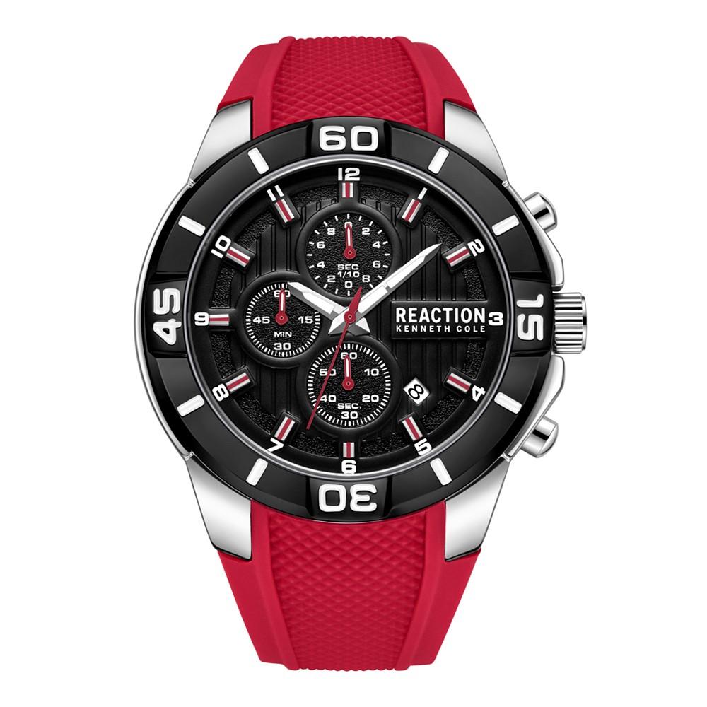 Men's Dress Sport Red Silicon Strap Watch, 48mm商品第1张图片规格展示