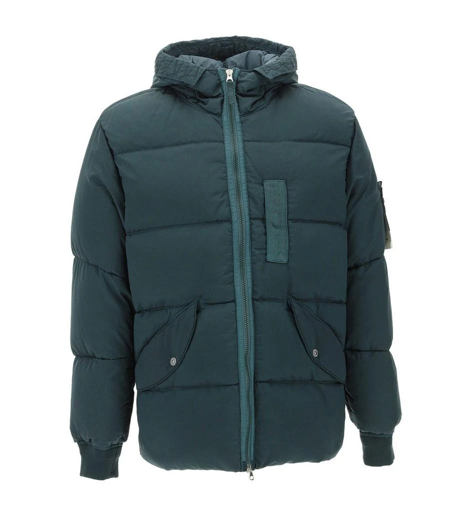 商品Stone Island|Stone Island Logo-Patch Detail Hooded Down Jacket,价格¥7117,第1张图片