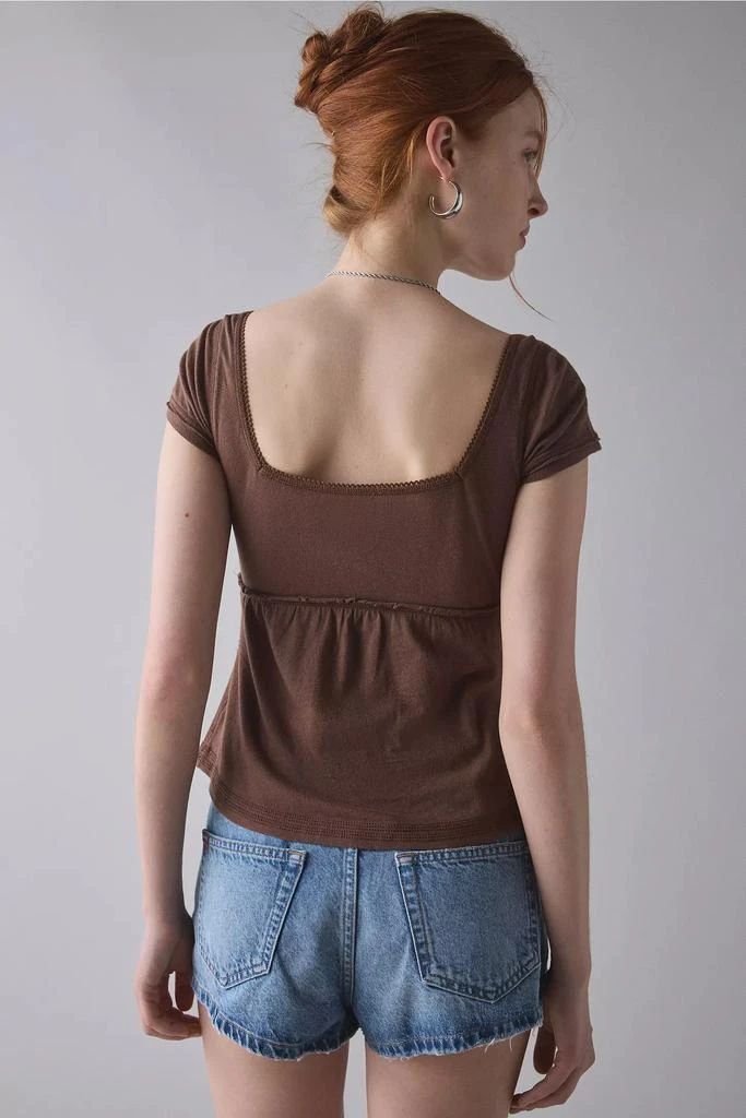 商品BDG|BDG Brittney Square Neck Henley Babydoll Tee,价格¥272,第4张图片详细描述