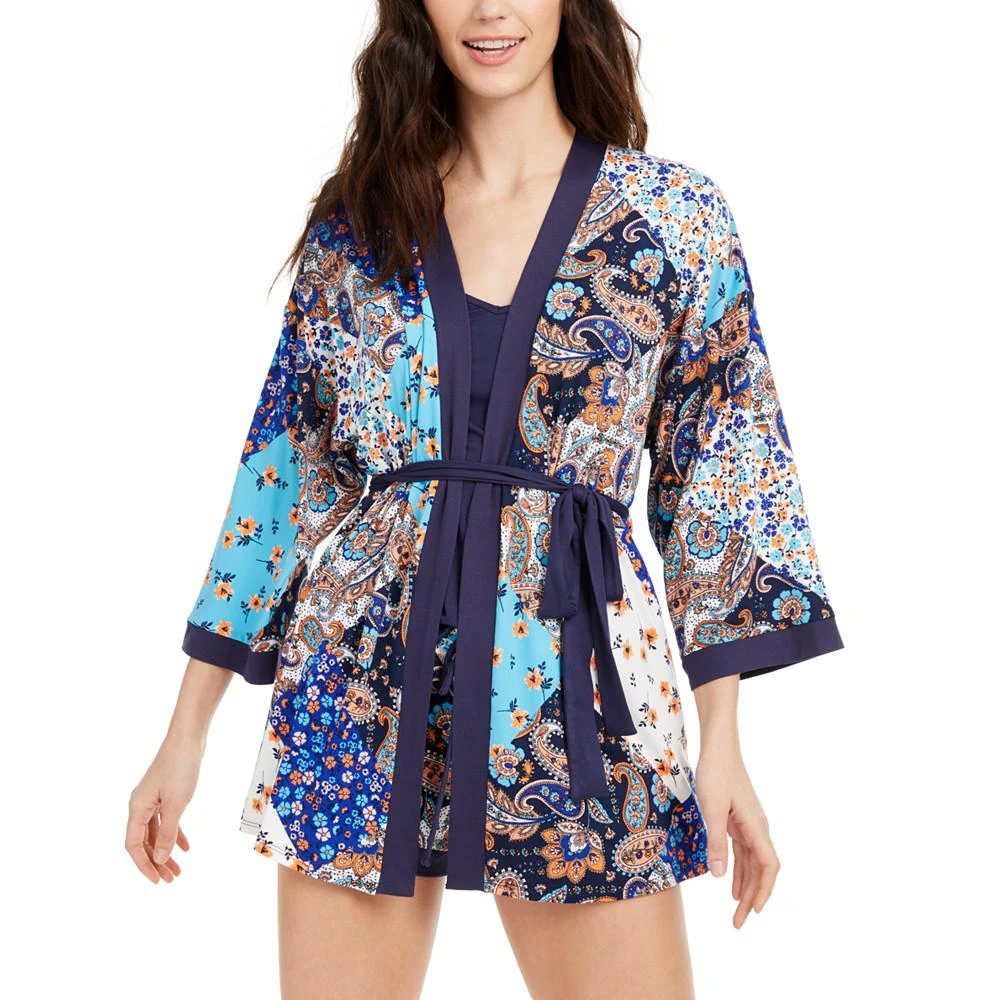 商品Linea Donatella|Paisley Print Robe, Cami & Shorts 3pc Pajama Set,价格¥335,第1张图片
