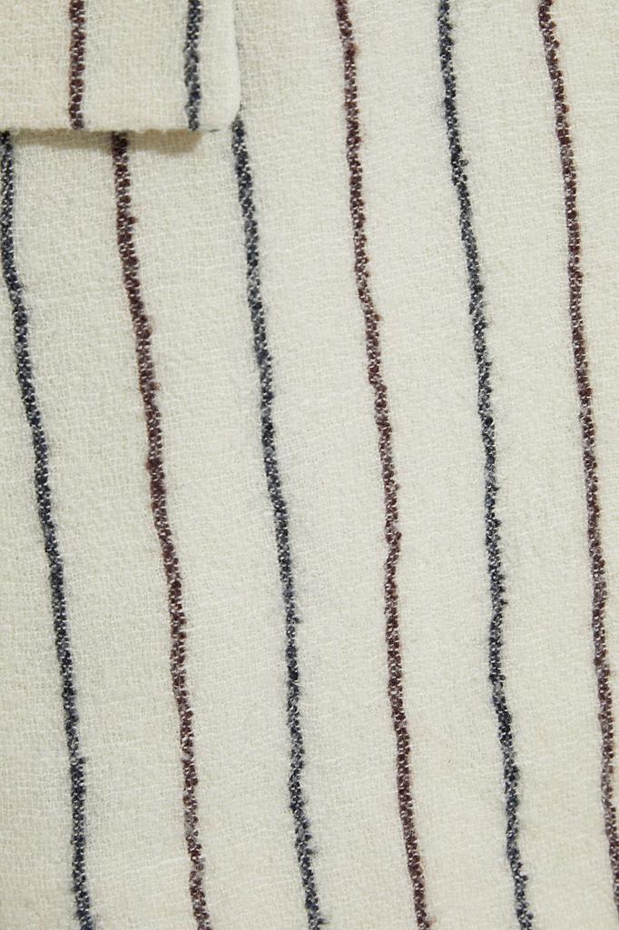 Elder pinstriped wool and linen-blend blazer商品第2张图片规格展示