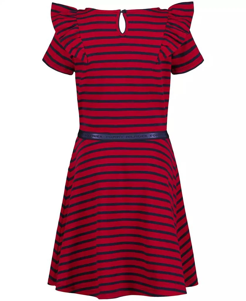 商品Tommy Hilfiger|Toddler and Little Girls Stripe Ruffle Dress,价格¥119,第3张图片详细描述