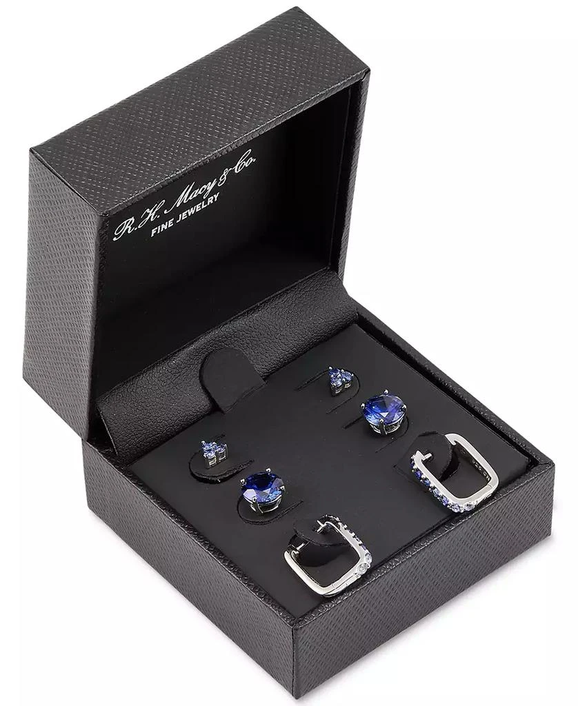 3-Pc. Set Lab-Created Sapphire Stud & Hoop Earrings (3-3/4 ct. t.w.) in Sterling Silver 商品