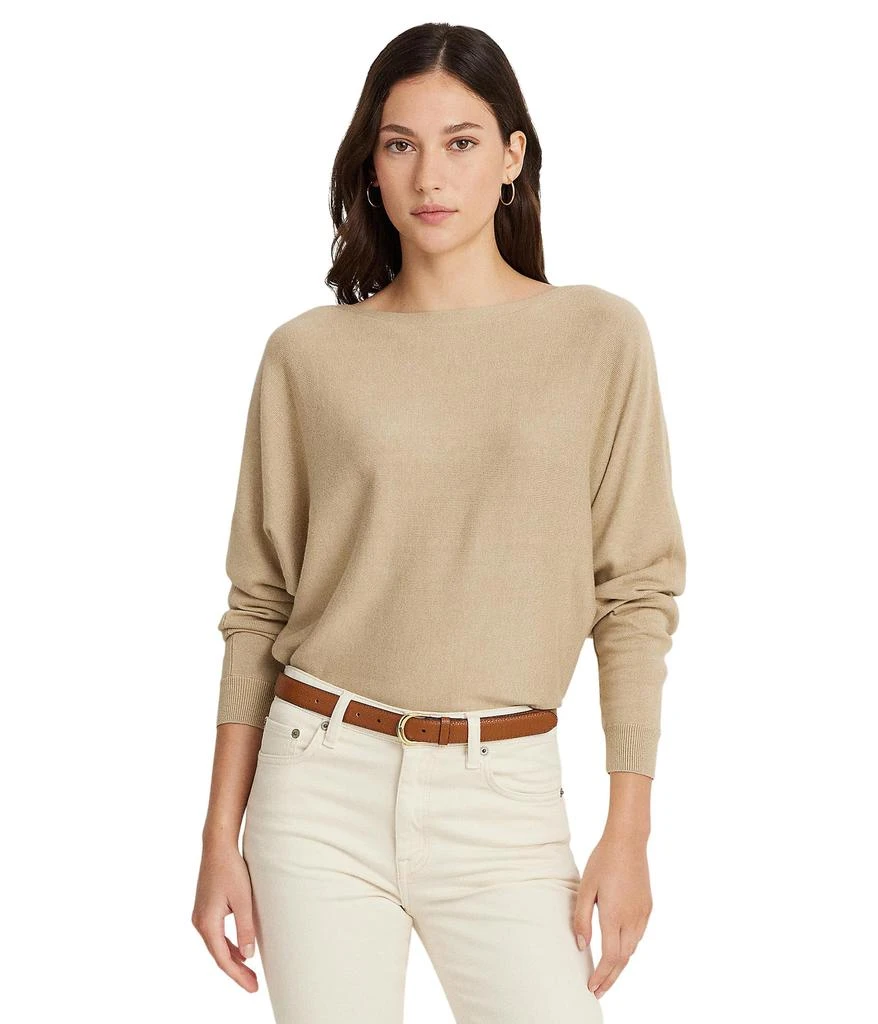 商品Ralph Lauren|Petite Cotton-Blend Dolman-Sleeve Sweater,价格¥587,第1张图片