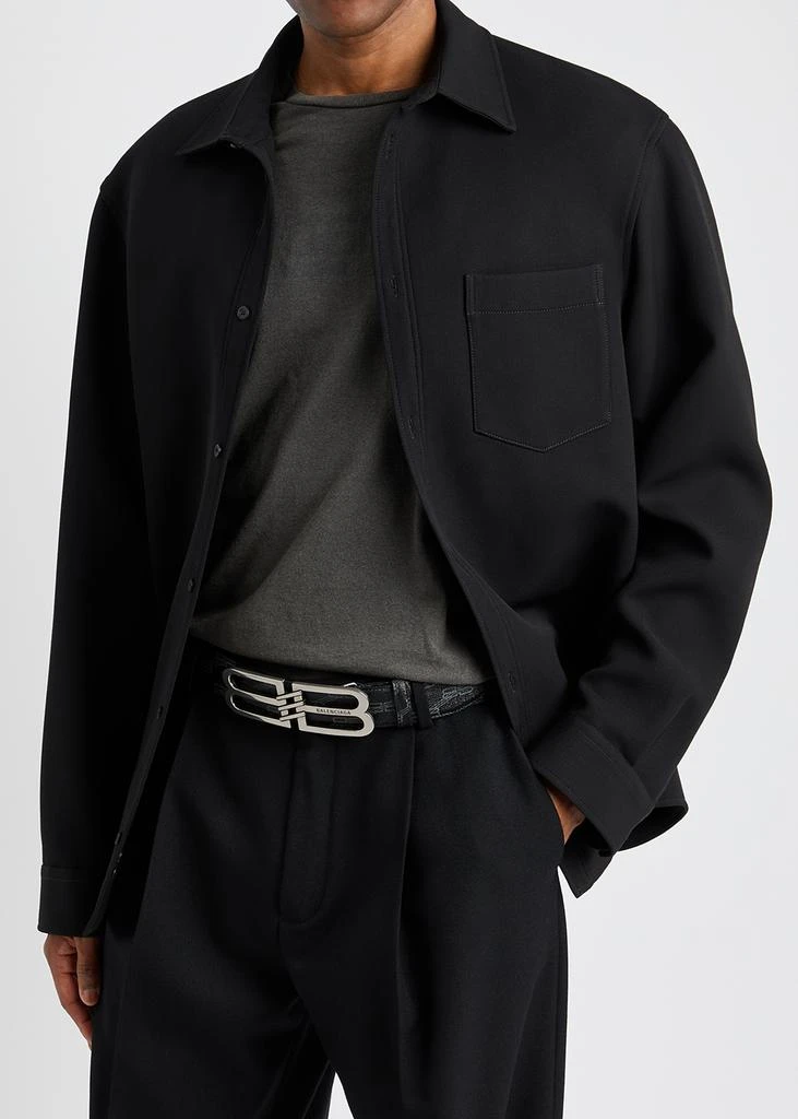 商品Balenciaga|BB black monogrammed leather belt,价格¥1848,第2张图片详细描述
