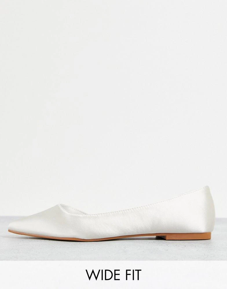 商品ASOS|ASOS DESIGN Wide Fit Virtue d'orsay pointed ballet flats in ivory satin,价格¥81,第1张图片