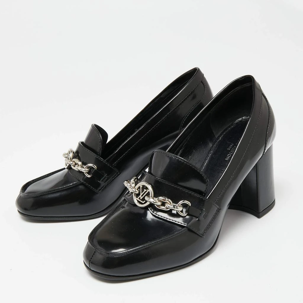 商品[二手商品] Louis Vuitton|Louis Vuitton Black Patent Leather Schoolgirl Loafer Pumps Size 37,价格¥4550,第2张图片详细描述