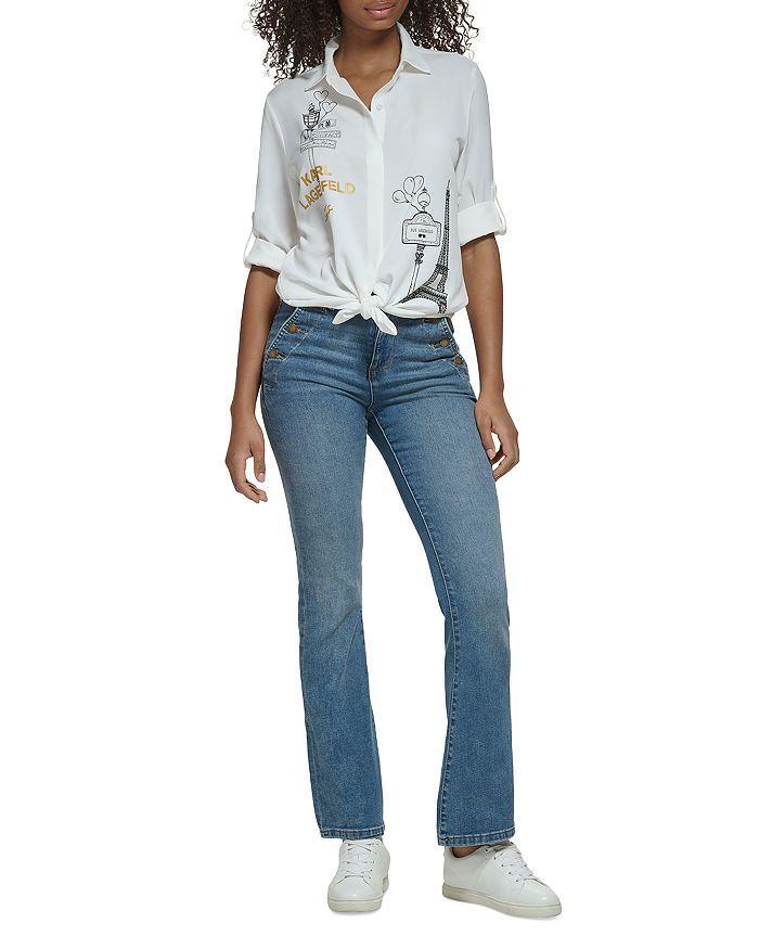 商品Karl Lagerfeld Paris|Roll Sleeve Shirt,价格¥596,第5张图片详细描述