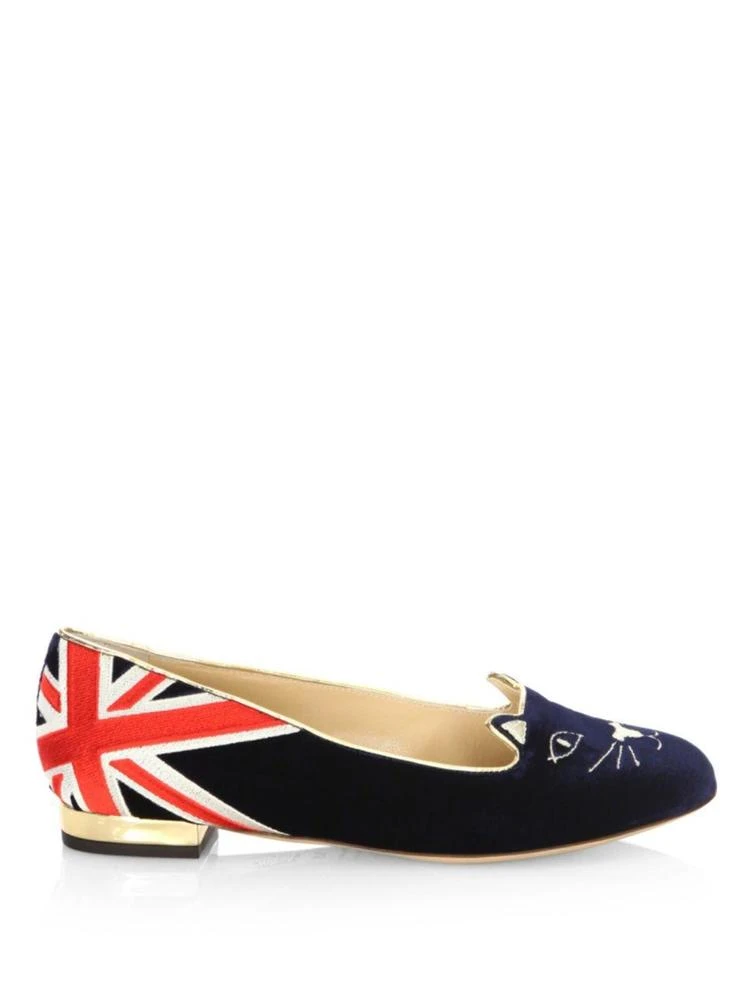 商品Charlotte Olympia|Great Britain Velvet Kitty Flats,价格¥1756,第5张图片详细描述