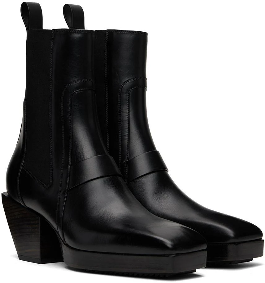 商品Rick Owens|Black Leather Sliver Boots,价格¥6208,第4张图片详细描述