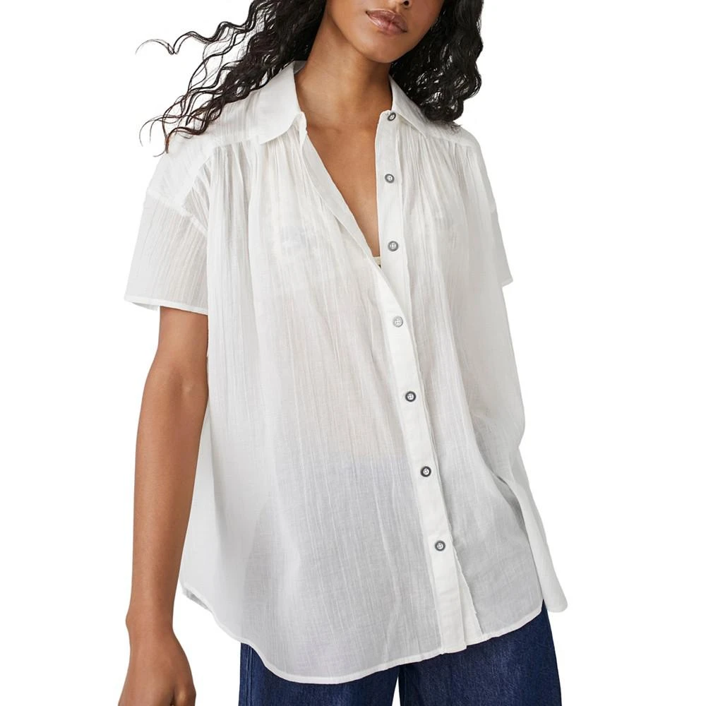 商品Free People|Women's Float Away Cotton Pleated Shirt,价格¥584,第1张图片