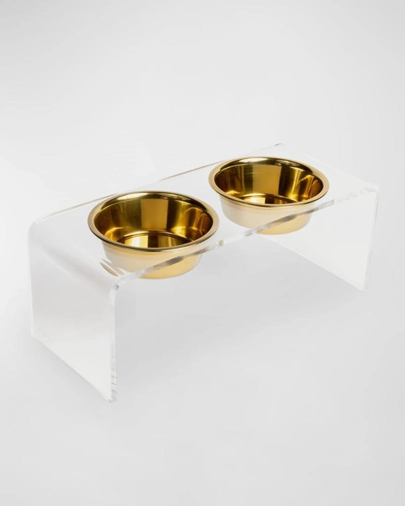 商品HIDDIN|Medium Clear Double Bowl Pet Feeder, 2 Quart,价格¥874,第2张图片详细描述