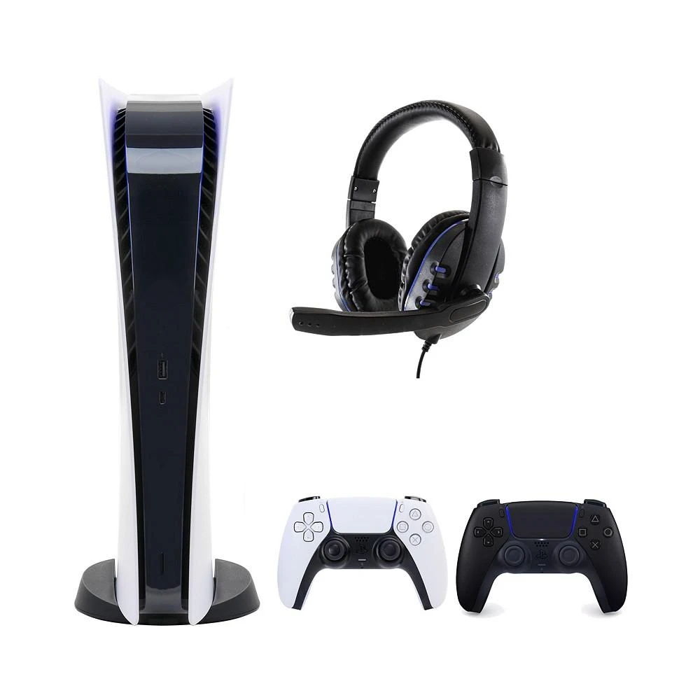 商品Playstation|PS5 Digital Console with Extra Black Dualsense Controller and Universal Headset,价格¥5060,第1张图片