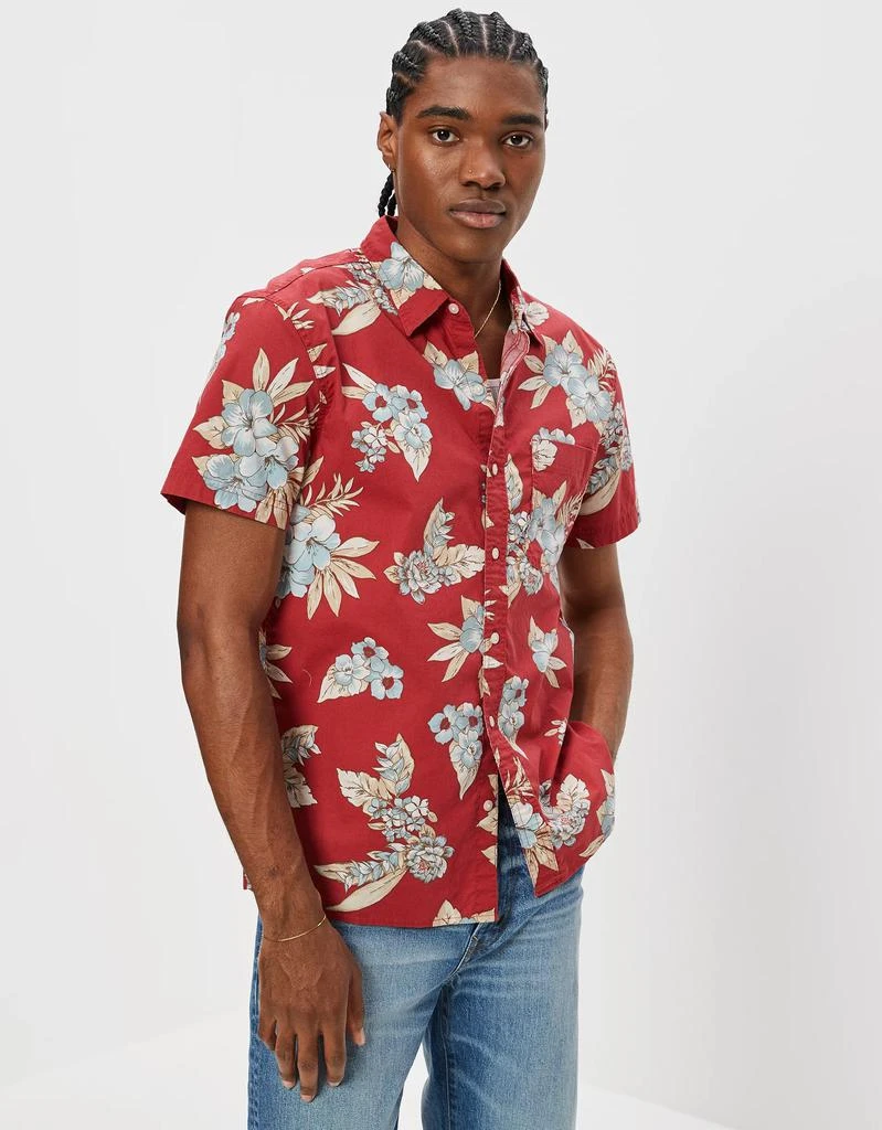 商品AE|AE Tropical Button-Up Resort Shirt,价格¥116,第1张图片