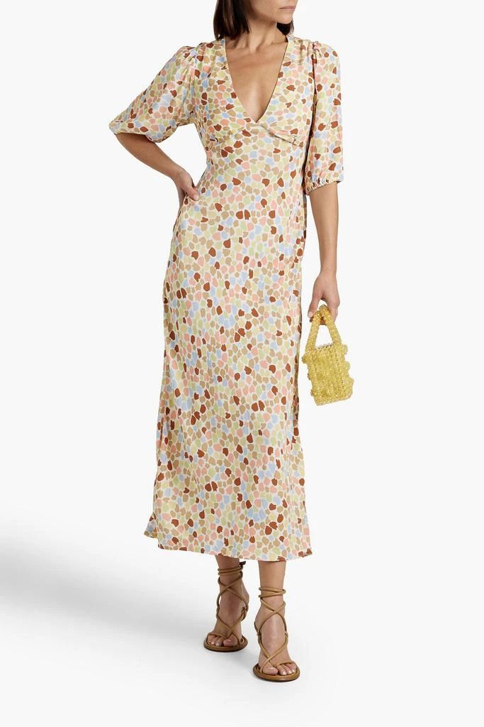 商品Rixo|Steph cutout printed crepe midi dress,价格¥902,第2张图片详细描述