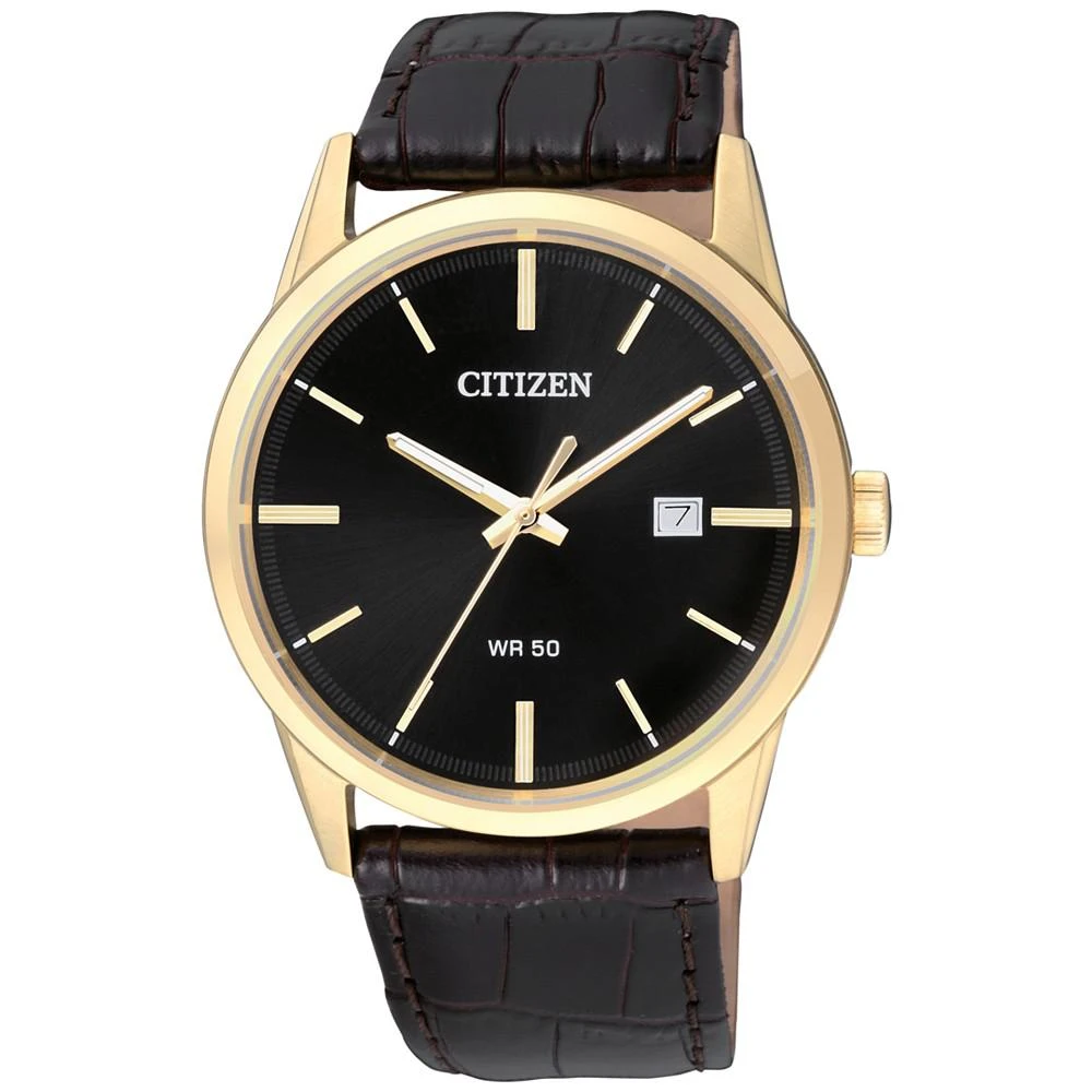 商品Citizen|Men's Quartz Brown Leather Strap Watch 39mm BI5002-06E,价格¥899,第1张图片
