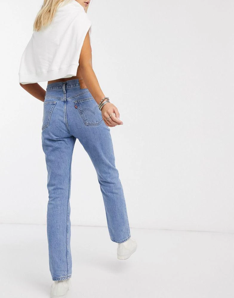 商品Levi's|Levi's 501 high rise straight leg jeans in light wash blue,价格¥710,第2张图片详细描述