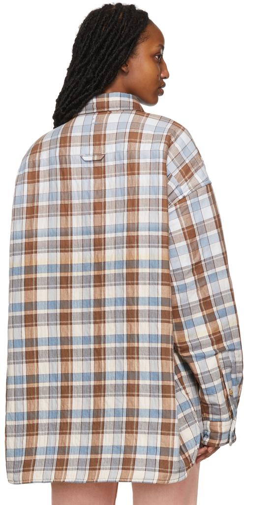 Blue & Brown Padded Flannel Face Jacket商品第3张图片规格展示
