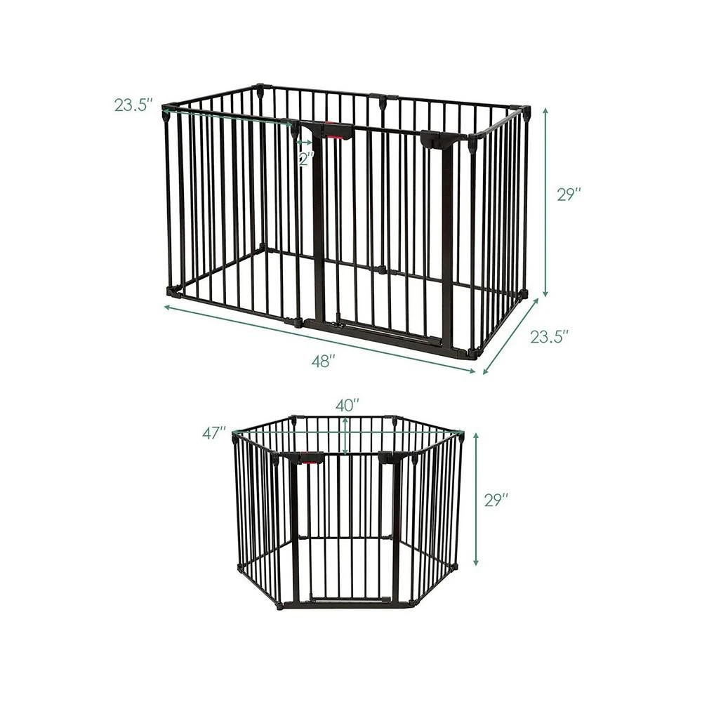商品Costway|6 Panel Baby Safe Metal Gate Play Yard,价格¥673,第3张图片详细描述