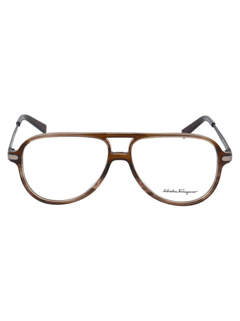 商品Salvatore Ferragamo|Salvatore Ferragamo Eyewear Aviator Frame Glasses,价格¥1753,第1张图片