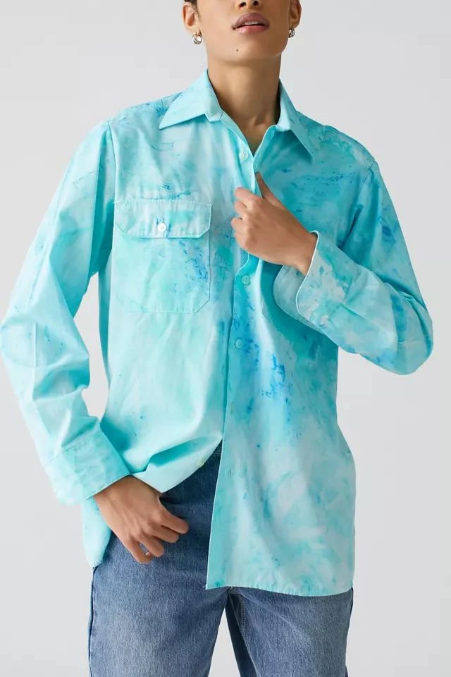 商品Urban Outfitters|Urban Renewal Remade Marble Dye Button-Down Shirt,价格¥76,第4张图片详细描述