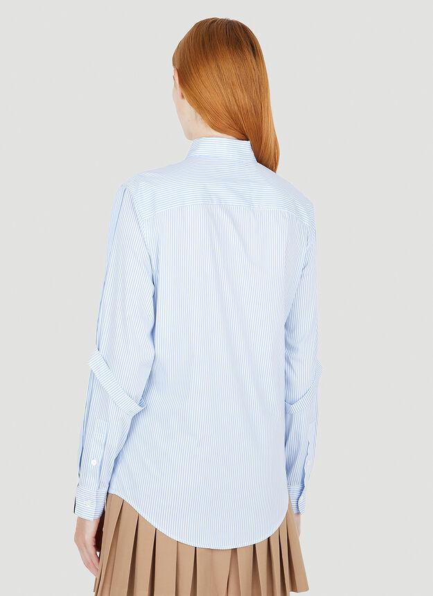 Pinstripe Sleeve Strap Shirt in Light Blue商品第4张图片规格展示