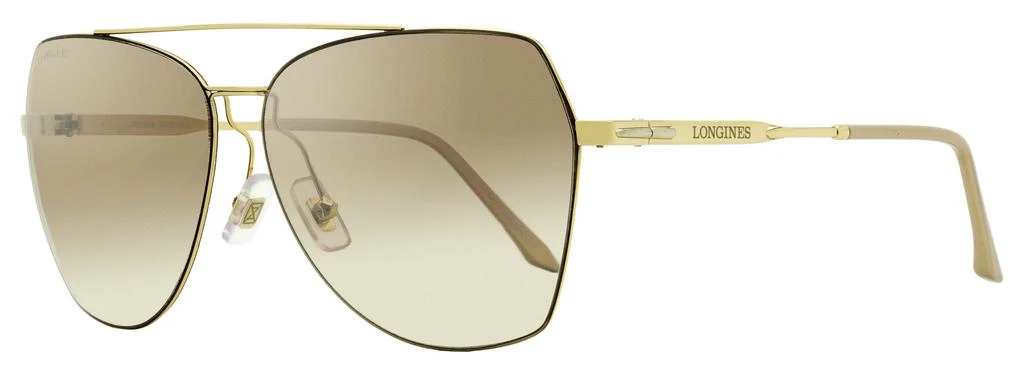 商品Longines|Longines Women's Navigator Sunglasses LG0020H 32G Gold/Biege 60mm,价格¥878,第1张图片