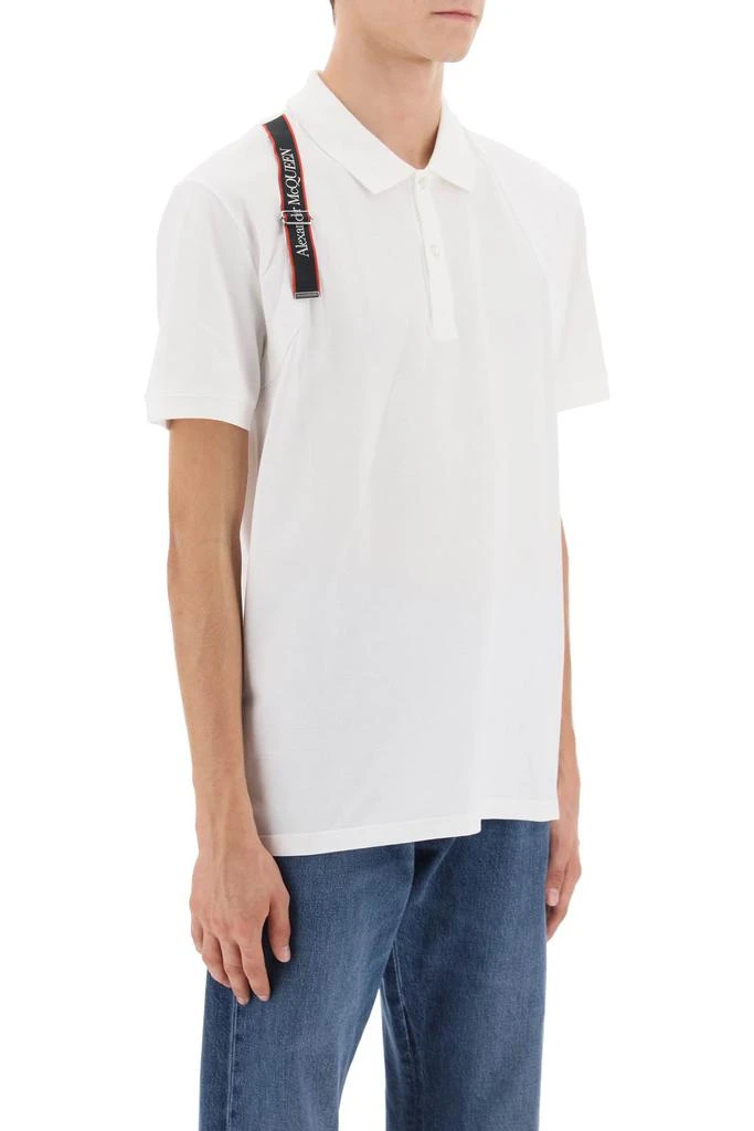 商品Alexander McQueen|harness polo shirt with selvedge logo,价格¥2405,第2张图片详细描述