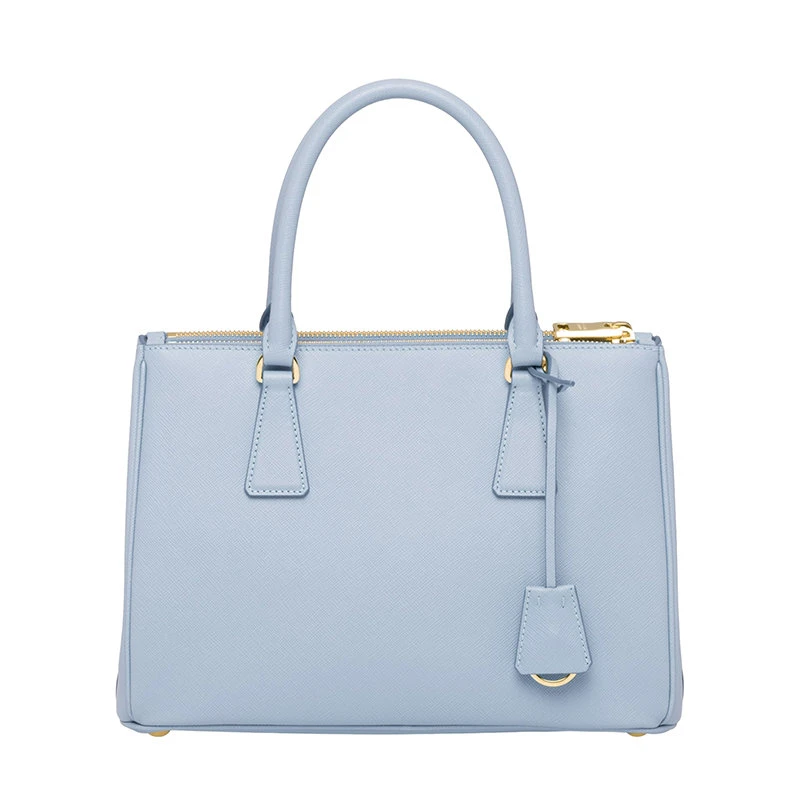 商品Prada|【预售3-7天】PRADA/普拉达 21年秋冬Galleria系列 女士浅蓝色Saffiano皮革附可拆卸调节皮革肩带拉链外袋手提斜跨单肩包1BA863_NZV_F0076_V_OOO,价格¥22954,第4张图片详细描述