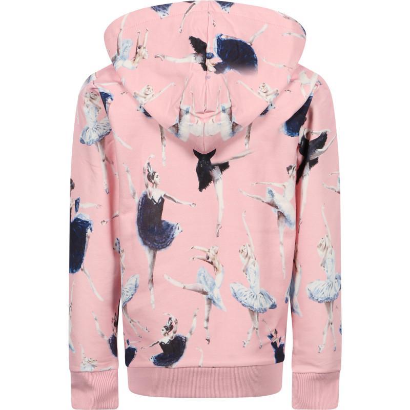 商品Rock Your Baby|Ballerinas print zipped hoodie in pink,价格¥688-¥725,第4张图片详细描述