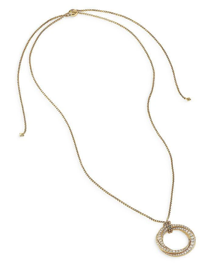 商品David Yurman|Pavé Crossover Pendant Necklace in 18K Yellow Gold with Diamonds, 30mm,价格¥74710,第2张图片详细描述