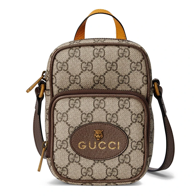 商品Gucci|【预售3-7天】GUCCI/古驰 2021春夏 Neo Vintage系列 米色和乌木色GG Supreme帆布猫科图案徽标复古迷你单肩包斜挎书包658556K9GOT8861,价格¥3991,第1张图片