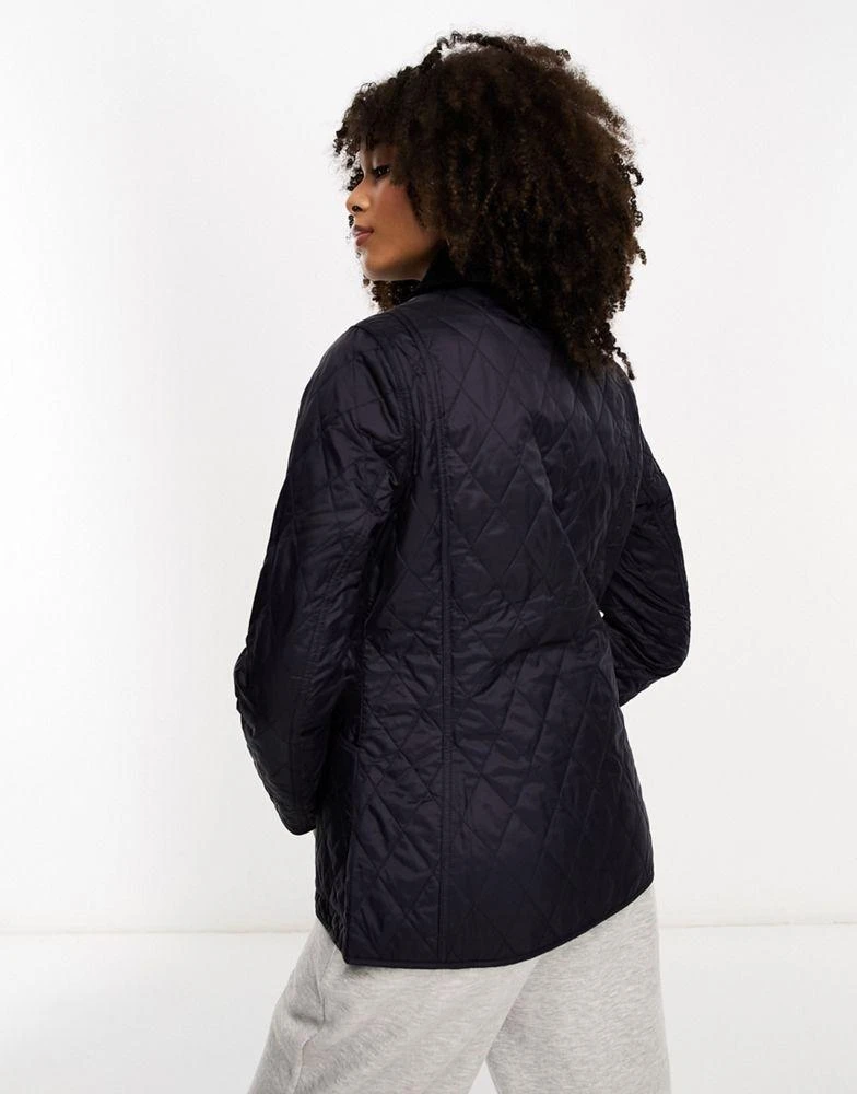 商品Barbour|Barbour Annandale diamond quilt jacket with cord collar in navy,价格¥1179,第2张图片详细描述