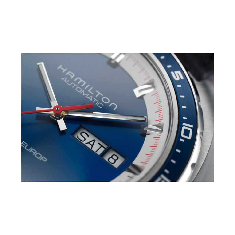 商品Hamilton|Men's Swiss Automatic Pan Europ Interchangeable Fabric and Leather Strap Watch Set 42mm H35405741,价格¥8813,第5张图片详细描述