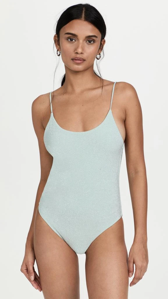 商品MIKOH|MIKOH Lele 卢勒克斯织物经典系带短版连体泳衣,价格¥586,第2张图片详细描述
