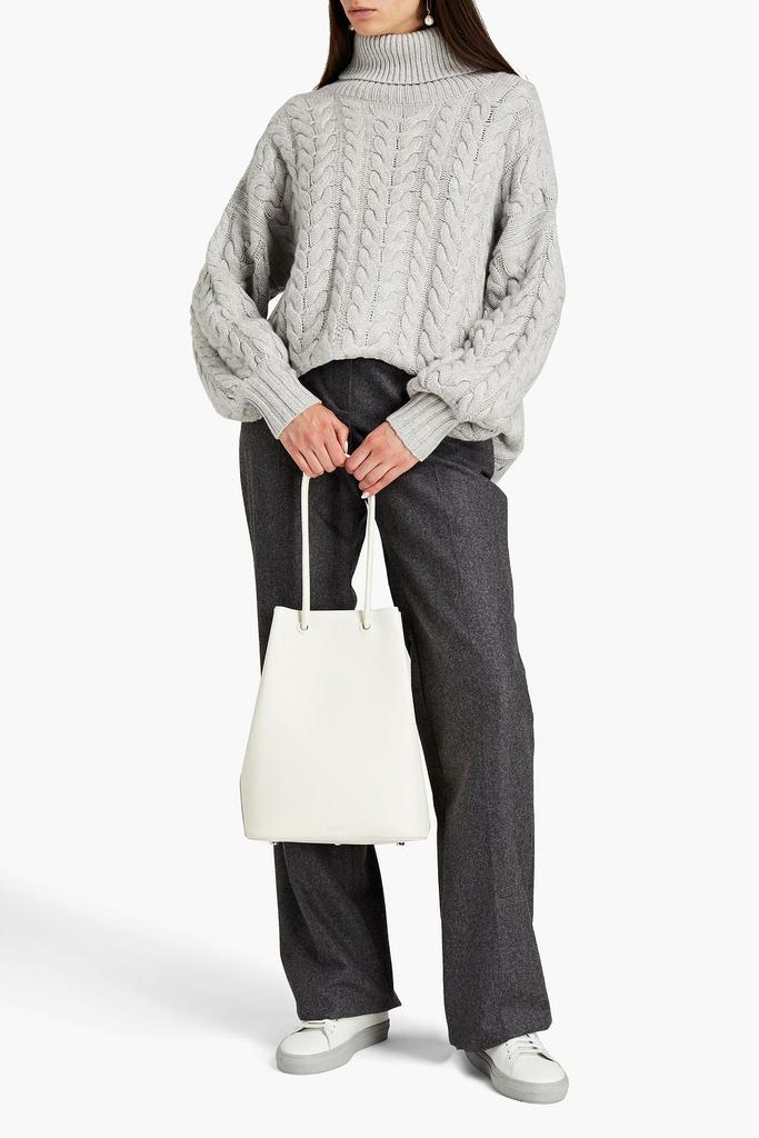 Oversized cable-knit cashmere turtleneck sweater商品第2张图片规格展示