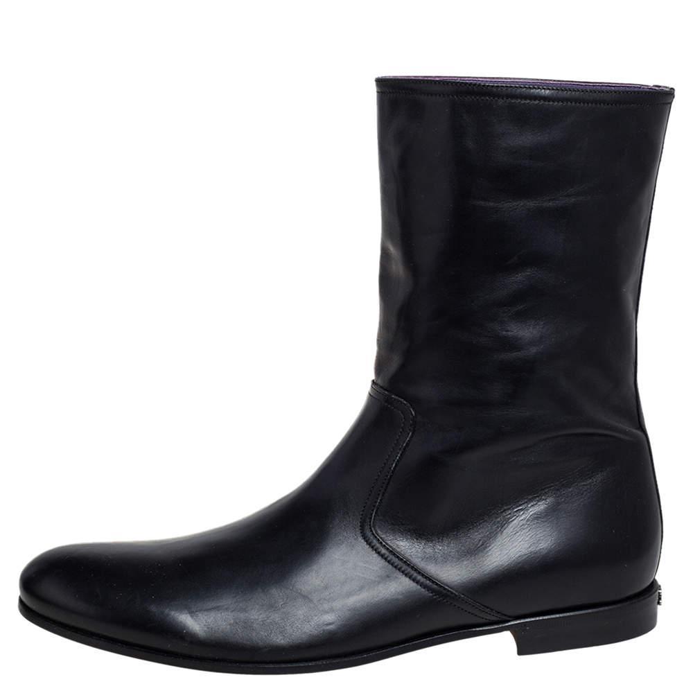 商品[二手商品] Gucci|Gucci Black Leather Chelsea Ankle Boots Size 41.5,价格¥3156,第4张图片详细描述