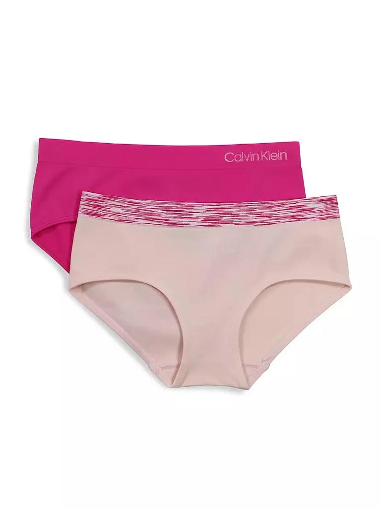 商品Calvin Klein|Girl's 2-Pair Hipster Logo Briefs,价格¥150,第1张图片