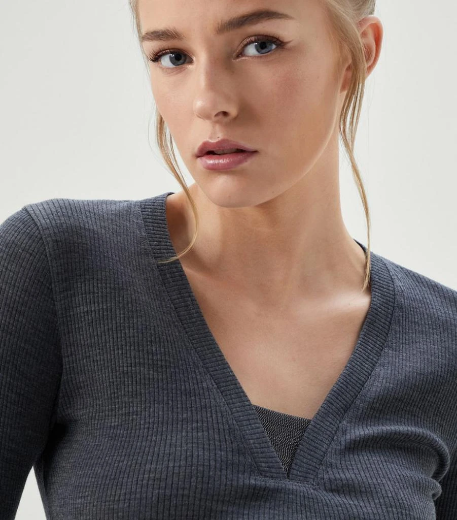 商品Brunello Cucinelli|Monili-Detail Ribbed Top,价格¥10527,第5张图片详细描述