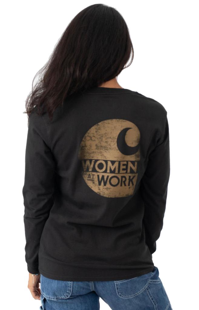 (104963) L/F HW L/W Pocket Women at Work Graphic T-Shirt - Black/Carhartt Brown商品第3张图片规格展示