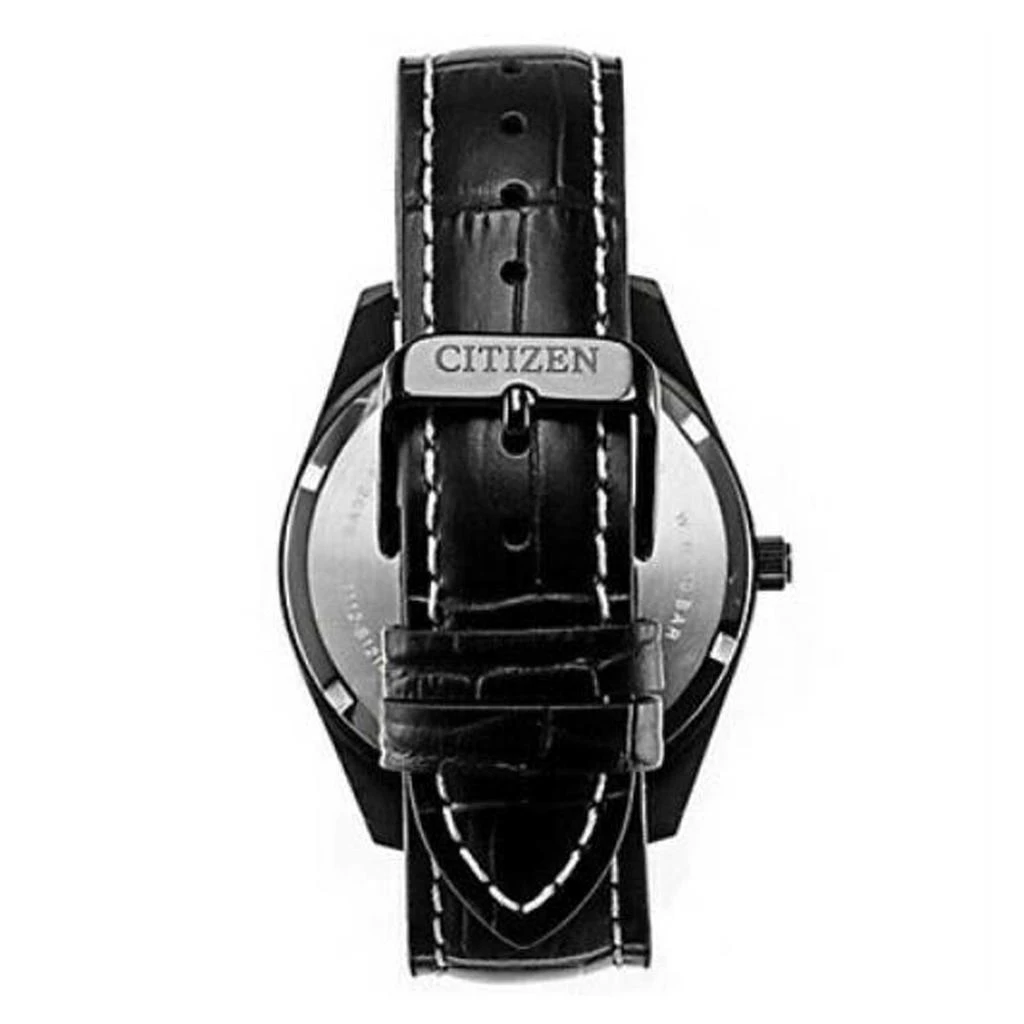 商品Citizen|Citizen Men's Watch - Japanese Quartz Silver Dial Black Leather Strap | BI1035-09A,价格¥602,第2张图片详细描述