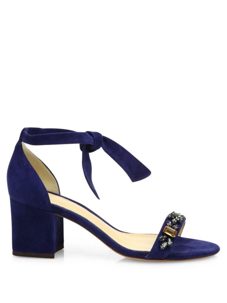 商品Alexandre Birman|Clarita Jeweled Suede Block Heel Sandals,价格¥2063,第5张图片详细描述